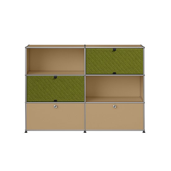 USM Haller Sideboard M66 mit Soft Panels (USM Beige, grün) [QS M66]