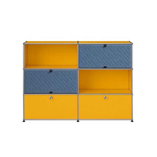 USM Haller Sideboard M66 mit Soft Panels (Goldgelb, blau) [QS M66]