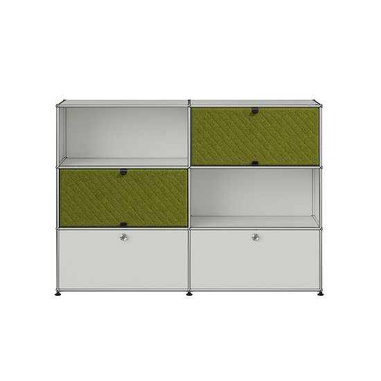 USM Haller Sideboard M66 mit Soft Panels (Lichtgrau, grün) [QS M66]