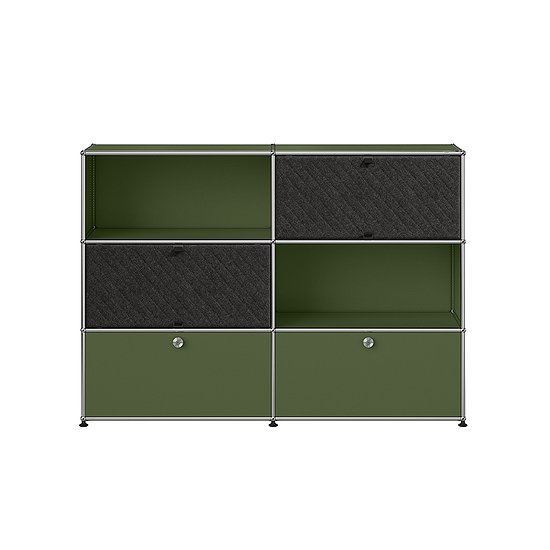 USM Haller Sideboard M66 mit Soft Panels (Olivgrün, dunkelgrau) [QS M66]