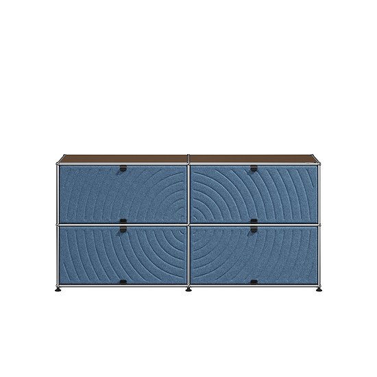 USM Haller Sideboard M68 mit Soft Panels (USM Braun, blau) [QS M68]