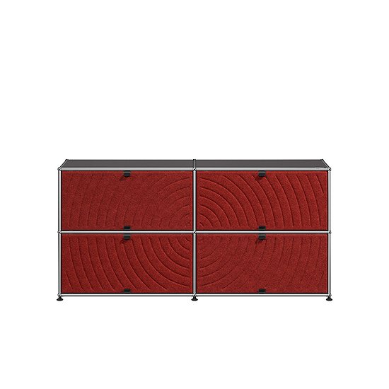 USM Haller Sideboard M68 mit Soft Panels (Anthrazitgrau, rot) [QS M68]