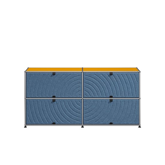 USM Haller Sideboard M68 mit Soft Panels (Goldgelb, blau) [QS M68]