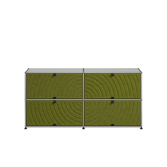 USM Haller Sideboard M68 mit Soft Panels (Lichtgrau, grün) [QS M68]