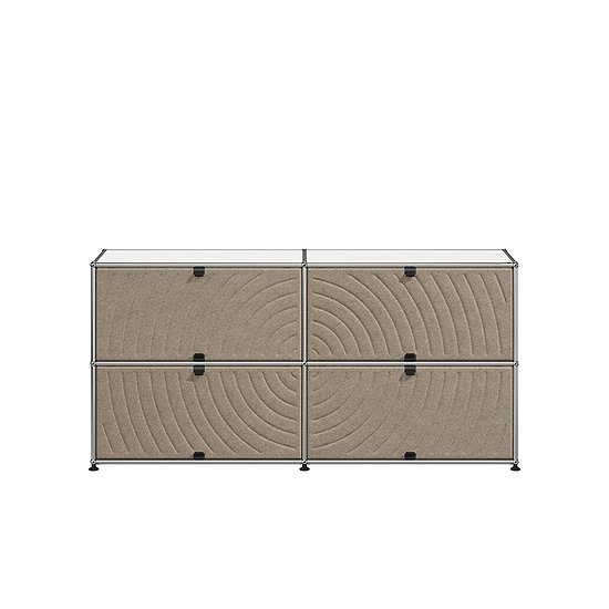 USM Haller Sideboard M68 mit Soft Panels (Reinweiss, taupe) [QS M68]