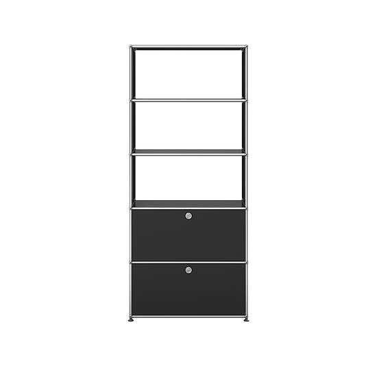 Meuble de rangement USM Haller, Noir graphite (QS M24)