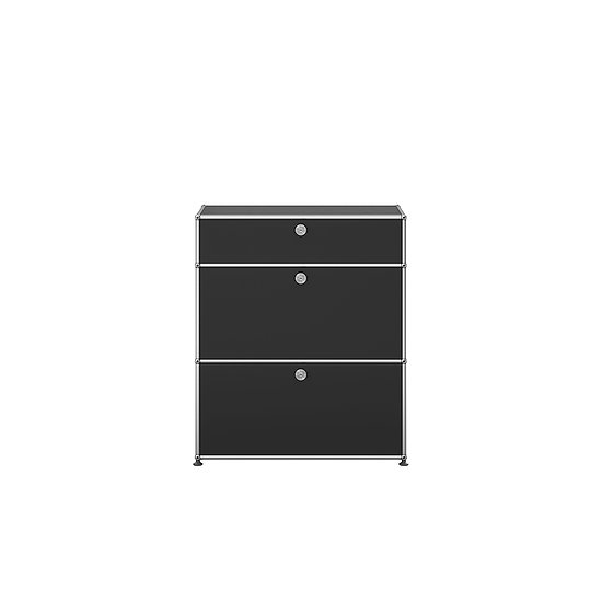 Meuble de rangement USM Haller, Noir graphite (QS M25)