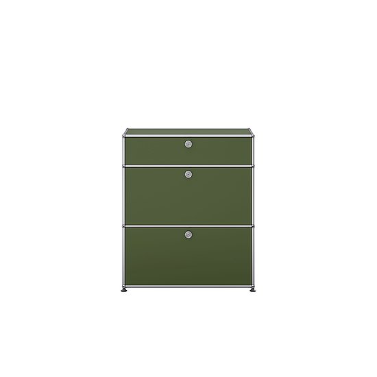 Meuble de rangement USM Haller, Vert olive (QS M25)