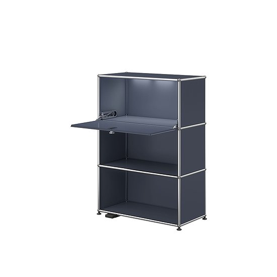 Meuble de rangement USM Haller E, Anthracite (QS M58)