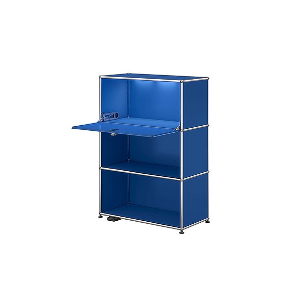 Meuble de rangement USM Haller E, Bleu gentiane (QS M58)