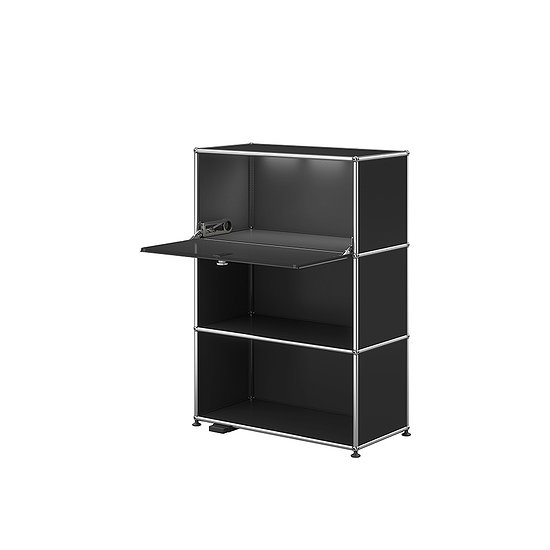 Meuble de rangement USM Haller E, Noir graphite (QS M58)