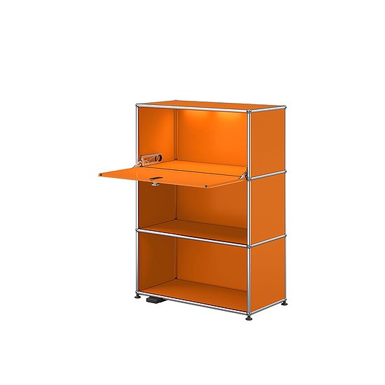 Meuble de rangement USM Haller E, Orange pur (QS M58)