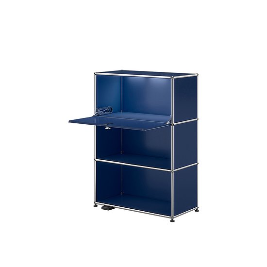 Meuble de rangement USM Haller E, Bleu acier (QS M58)