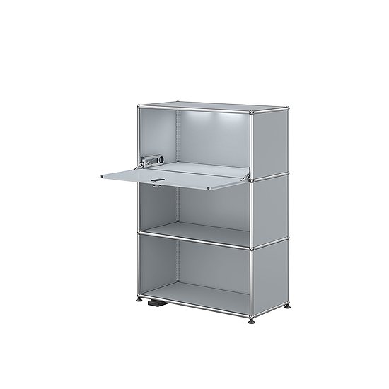 Meuble de rangement USM Haller E, Argent mat USM (QS M58)