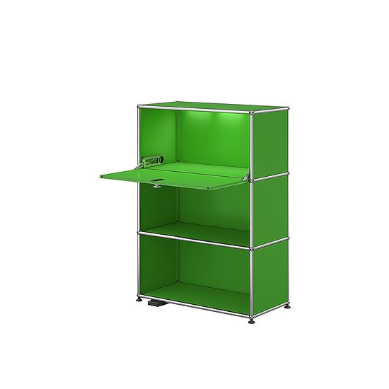 Meuble de rangement USM Haller E, Vert USM (QS M58)