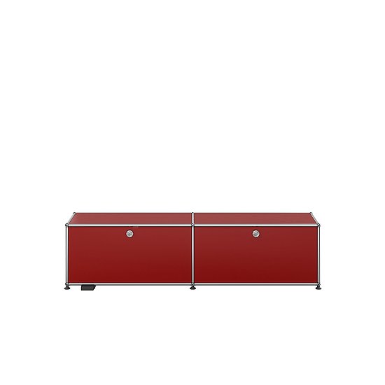 Meuble multimedia USM Haller E, Rouge rubis USM (QS M59)