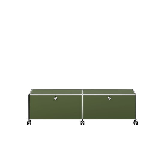 Meuble multimedia USM Haller, Vert olive (QS M61)